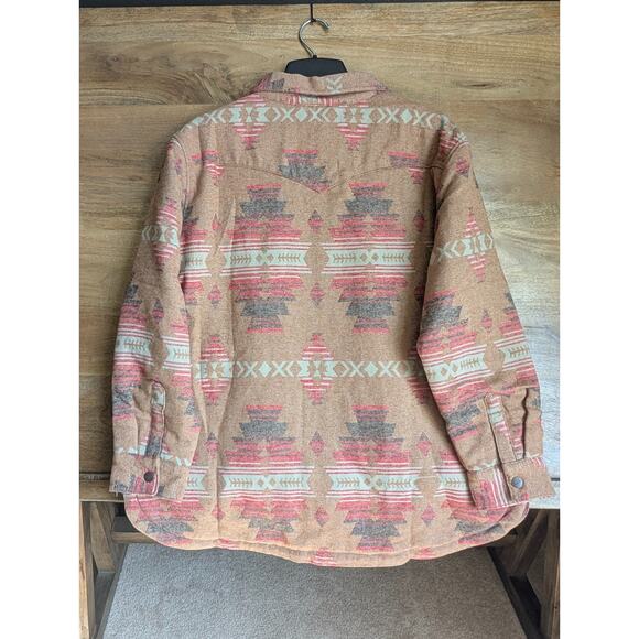 Wrangler Retro Shacket Women's XL Multi Aztec Collared Snap Button 112353134 NWT - Picture 2 of 4